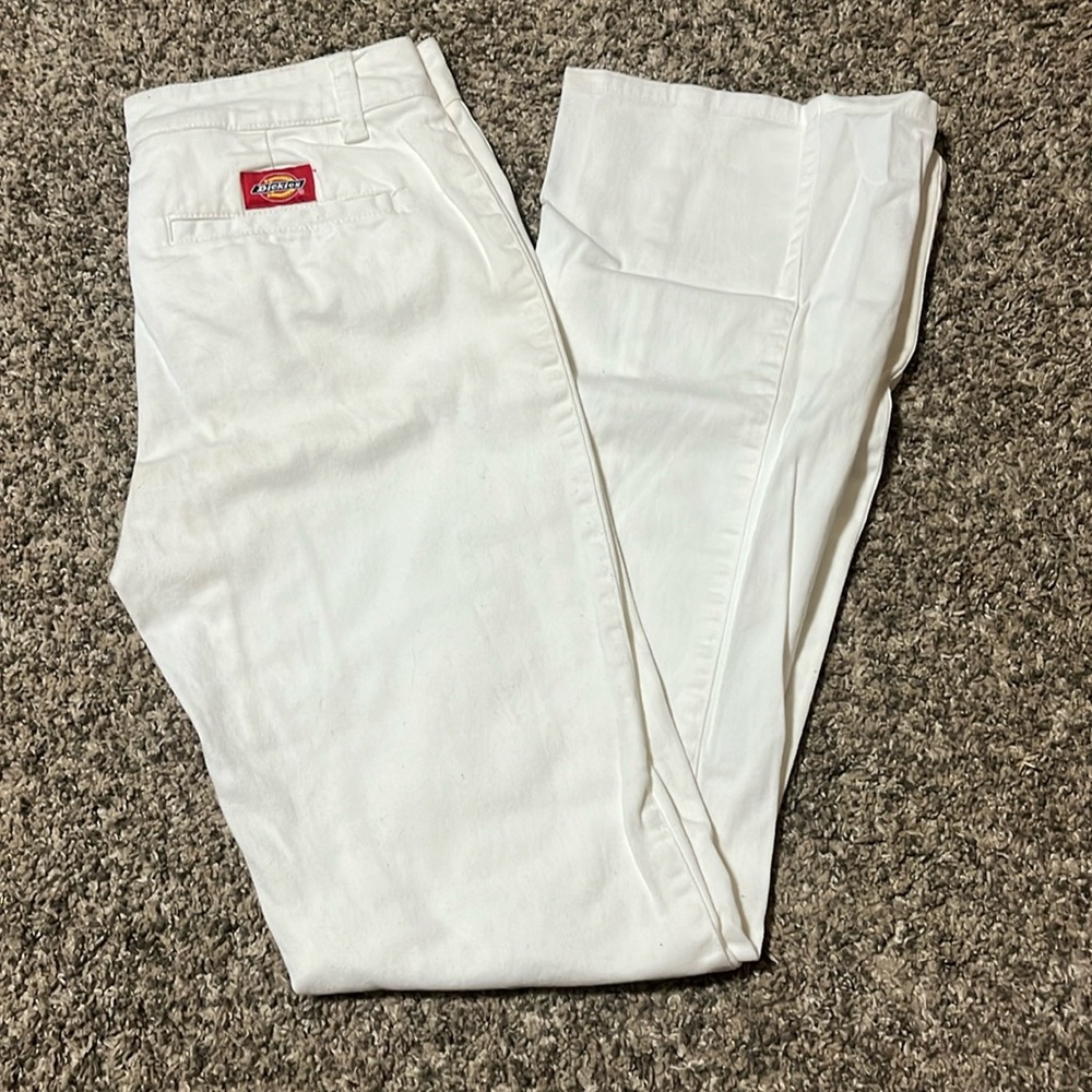 White Dickies Straight Leg Pants